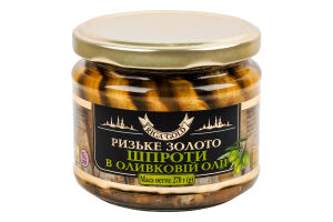 Шпроты в оливковом масле Рижское золото с/б 270г