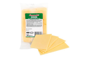 Сыр 45% твердый нарезанный ломтиками Gouda Яготинський м/у 200г
