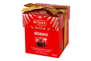 Цукерки праліне з темного шоколаду з вишнею та лікером Il boero Witor's к/у 150г