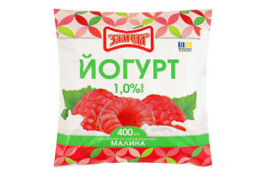 Йогурт 1% с сахаром и наполнителем Малина Злагода м/у 400г