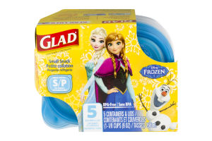 Glad Disney Frozen Small Snack Containers with Lids - 5 CT