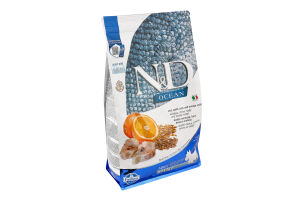 Корм сухой полнорационный для взрослых собак С треской, спельтой, овсом и апельсином N&D Mini Farmina м/у 2.5кг