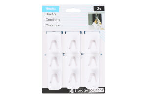 Крючок для одежды пластик трехуровневый 14х2.5х3см №CY5656460 Storage Solutions 3шт