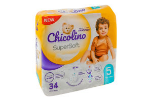 Трусики-підгузники для дітей 12-17кг 5 Super Soft Chicolino 34шт