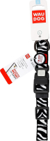Нашийник д/собак Зебра з QR адресником нейлон пластиковий фастекс р.L 25мм L33-49см WauDog