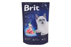 Корм сухий для дорослих стерилізованих котів Lamb Premium by Nature Brit д/п 1.5кг