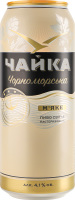 Пиво 500мл 4.1% світле фільтроване пастеризоване М'яке Чорноморська Чайка з/б