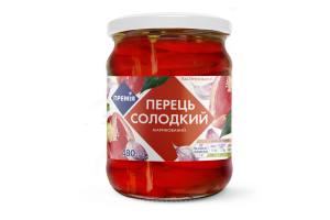Перець солодкий маринований пастеризований 480 г ТМ "Премія"