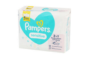 Салфетки влажные для детей Sensitive Pampers 4х52шт