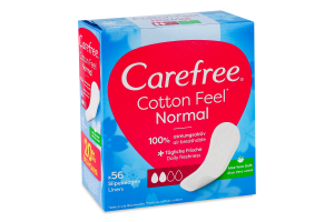 Прокладки жіночі гігієнічні щоденні Carefree® М'якість бавовни з Алое, 56 шт