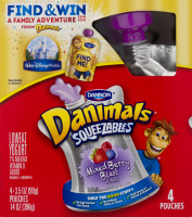 Dannon Danimals Squeezables Lowfat Yogurt Mixed Berry Blast - 4 CT