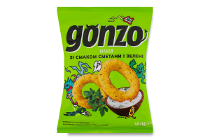 Кольца кукурузные со вкусом сметаны и зелени Gonzo м/у 40г