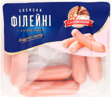 Сосиски Філейні з м'яса птиці в/г п/а 400г газ/уп Салтівський МК