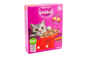 Корм сухий повнораціонний для дорослих котів З яловичиною Whiskas к/у 300г