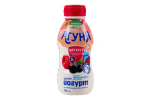 Йогурт 2.7% для дітей від 8міс з наповнювачем фруктовим Малина-чорна смородина-шипшина Імуніті Агуня п/пл 185г