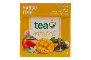 Чай зеленый байховый Mango Time Tea Moments к/у 20х1.7г