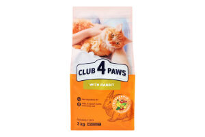 Корм сухий для дорослих котів з кроликом Premium Club 4 Paws м/у 2кг