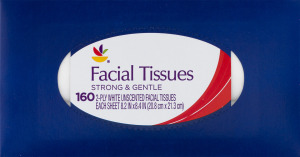 Ahold Facial Tissues Strong & Gentle 2-Ply White Unscented - 160 CT