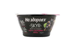 Йогурт 1% высокобелковый по-исландски с фруктовым наполнителем Черная смородина-мята Skyr На здоров'я ст 150г