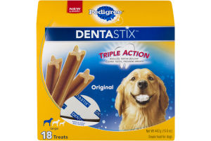 Pedigree DENTASTIX Dog Treats for Large Dogs Triple Action Original - 18 CT