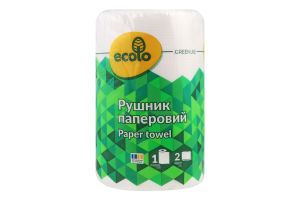 Рушник паперовий 2-х шаровий Green line Ecolo 1шт