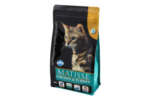 Корм сухой полнорационный для взрослых котов Chicken&Turkey Matisse Farmina м/у 400г