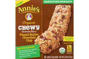Annie's Homegrown Organic Chewy Granola Bars Peanut Butter Chocolate Chip - 6 CT