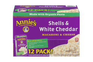 Annie's Homegrown Macaroni & Cheese Shells & White Cheddar - 12 PK