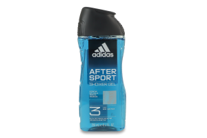 Гель для душу + шампунь + засіб для вмивання 3в1 After Sport Adidas 250мл