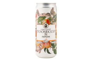 Сидр 330мл 5% сухой газированный пастеризованный обычный Вкус персик Toosecco ж/б