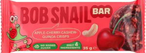 Батончик фруктово-ягідно-горіховий Яблуко-вишня-кеш'ю-кріспи кіноа Bob Snail м/у 35г