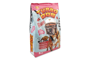 Корм сухий повнораціонний для дорослих собак зі смаком баранини Turbo Dog м/у 3кг
