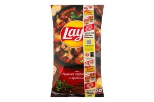 Чипсы картофельные Мясная сковорода с грибами Lay's м/у 120г