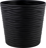 Горщик д/квітів Фьюжн 1,6л граніт з вставкою низький d16*14,5см арт115087 Алеана