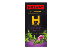 Чай черный байховый мелкий с чабрецом Country thyme Exclusive Hillway к/у 25х1.5г