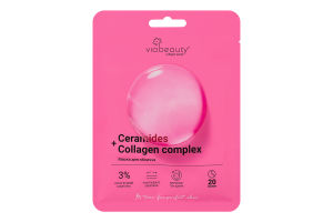 Маска д/обличчя Інтенсивне відновлення+Розгладження зморшок з керамідами та колагеновим комплексом тканинна 25г Via Beauty