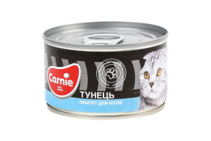 Паштет мясной для взрослых котов Тунец Carnie ж/б 100г