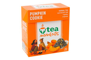 Чай гречнево-травяной фасованный с лимонником, ромашкой, имбирем и тыквой Тыквенное печенье Tea Moments к/у 20х1.8г