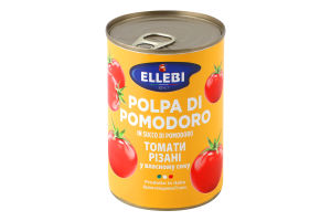 Томаты резаные в собственном соку Ellebi ж/б 400г