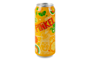Сидр 0.5л 5% солодкий газований купажний Яблучний з цитрусом Pinkel з/б
