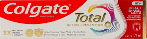 Паста зубна Захист від карієсу + Руйнування емалі Активний захист+ Total Colgate 75мл