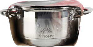 Каструля 1,9л корозійностійка сталь з кришкою d16см VC-3184-16 Vincent