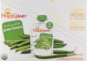 HappyBaby Organics Organic Baby Food Starting Solids 1 Green Beans - 8 CT