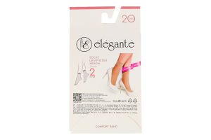 Шкарпетки жіночі Elegante Classic style 20den 23-25 natural 2пари