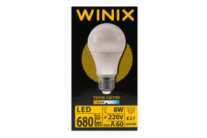 Лампа тепле світло A60 8W E27 3000K LED Winix 1шт