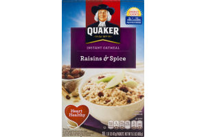 Quaker Instant Oatmeal Raisins & Spice - 10 CT