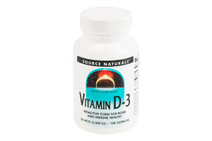 Добавка дієтична капсули 2000МО Вітамін D3 Source Naturals 100шт