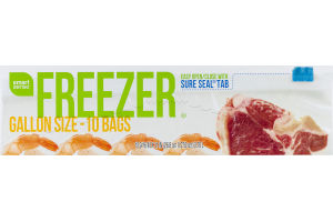 Smart Sense Freezer Bags Gallon Size - 10 CT