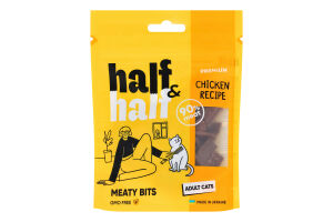 Лакомство для взрослых котов с курицей Meaty bits Premium Half&Half д/п 50г