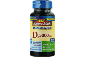 Nature Made D3 5000 IU Liquid Softgels - 90 CT